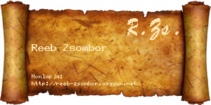 Reeb Zsombor névjegykártya